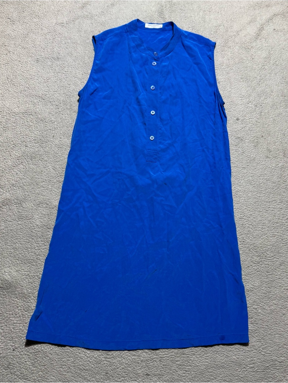 Equipment Femme Dress Womens XS Blue Mini Tank Sleeveless 100% Silk Summer Top